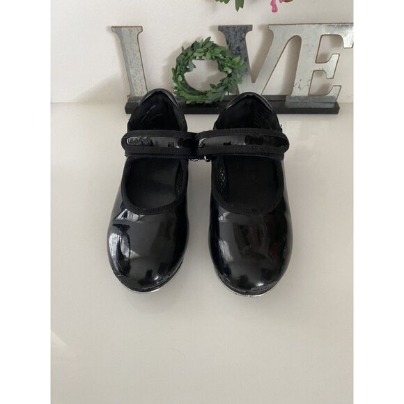 Freestyle by Danskin Tap Shoes Youth Size 10 Black Adjustable Strap Patent Shine - Picture 12 of 16